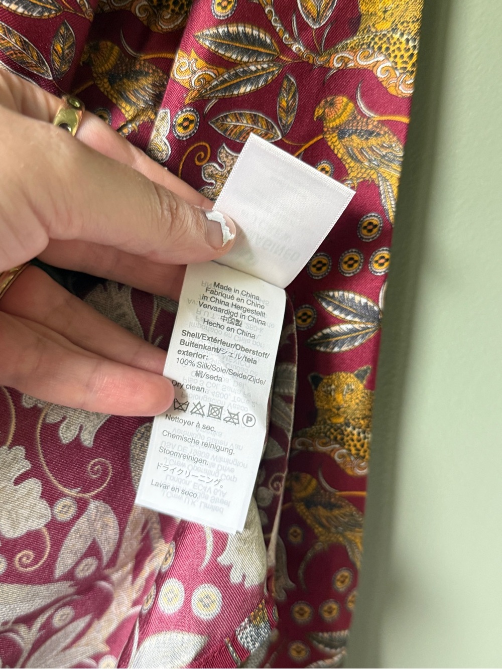 J.Crew Collection Silk Twill Shirt in Jungle Cat Print - Size 10 - Picture 6 of 6